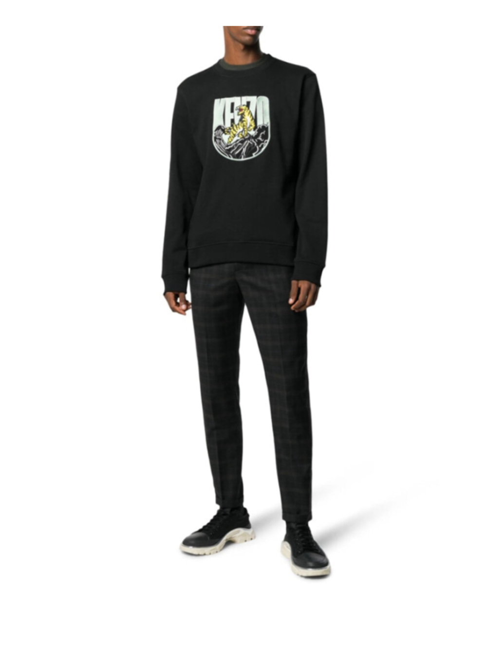 Kenzo Men's M Tiger Mountain Crewneck Black Sweatshirt Streetwear Graphic Bold